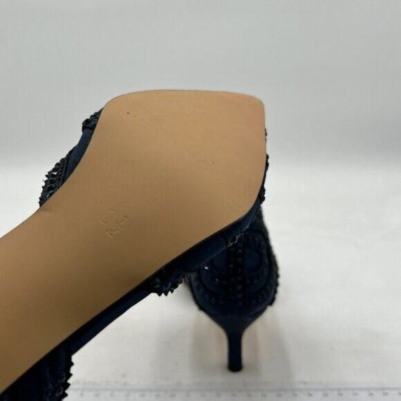 XYD Women's Pumps, Elegant Pointed Toe, D'Orsay Kitten Low Heels, Rhinestone - Picture 5 of 7